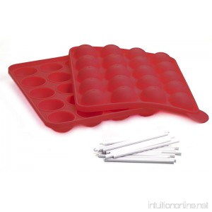 Norpro 3602 Silicone Cake Pop Pan with 20 Reusable Plastic Sticks Red - B00AFPU28A